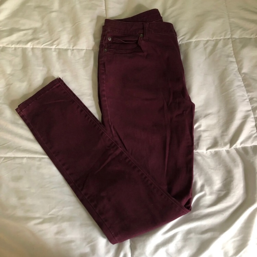 Burgundy High Rise Pants
